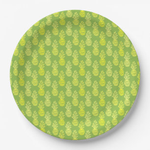 Zomer kleurrijke ananas fruit groen patroon papieren bordje