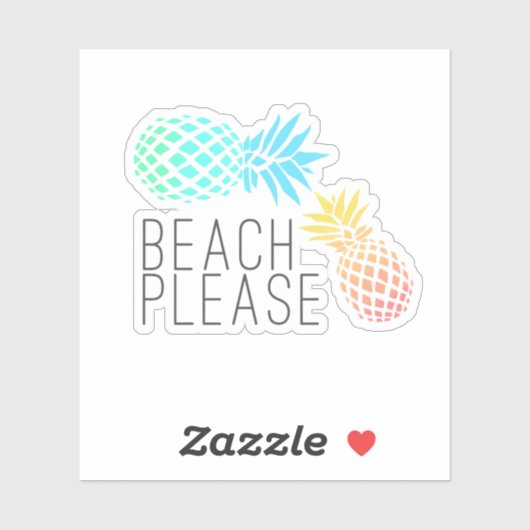 Zomer kleurrijke ananas strand graag sticker (Vel)
