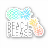 Zomer kleurrijke ananas strand graag sticker (Voorkant)
