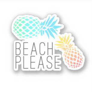 Zomer kleurrijke ananas strand graag sticker