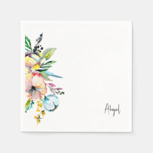 Zomer Kleurrijke Bloemen Gepersonaliseerd Servet