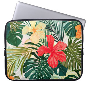 Zomer kleurrijke hawaiian naadloos patroon met tro laptop sleeve