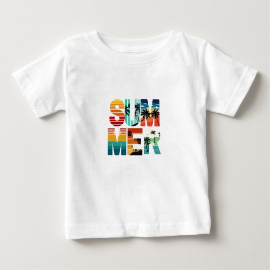Zomer Kleurrijke Moderne Witte baby shirts (Voorkant)