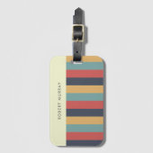 Zomer Kleurrijke Retro Stripes Patroon Bagagelabel (Voorkant (verticaal))