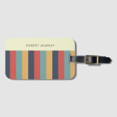 Zomer Kleurrijke Retro Stripes Patroon Bagagelabel (Voorkant (horizontaal))
