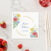 Zomer Kleurrijke Wildbloemen Bruiloft Servet (Insitu)