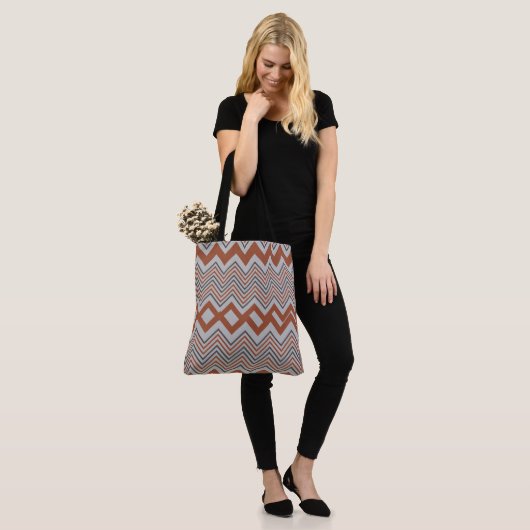 Zomer Kleurrijke Zigzag Vrouwen Canvas tas (Op model)