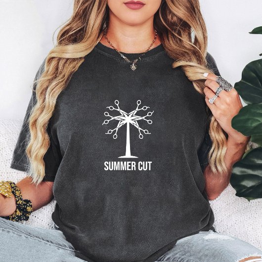 Zomer Knip Schaar Boom Kapsalon Kapper T-shirt