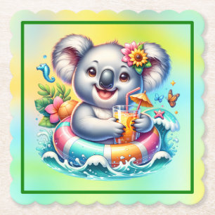 Zomer Koala Sublimatie Clipart-97702 Kartonnen Onderzetters