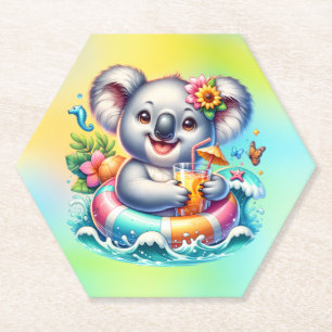 Zomer Koala Sublimatie Clipart-97702 Kartonnen Onderzetters