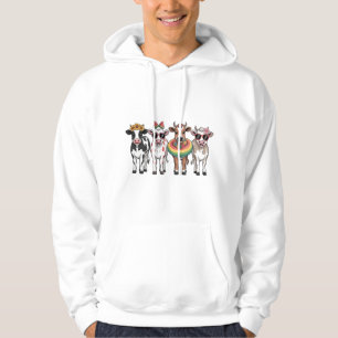 Zomer koeien PNG, strandboerderij Hoodie