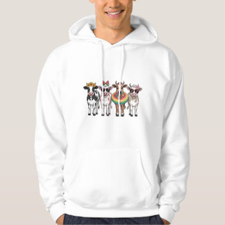 Zomer koeien PNG, strandboerderij Hoodie