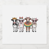 Zomer Koeien, Strand Boerderij Sparkling Wijnetiket (Enkel label)