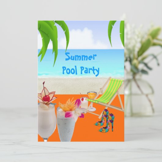 Zomer Koekstaarten Tropisch strand Kaart (Staand voorkant)