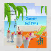 Zomer Koekstaarten Tropisch strand Kaart (Voorkant / Achterkant)