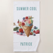 ZOMER KOELE, KLEURRIJKE IJSKEGEL STRANDLAKEN (Voorkant)