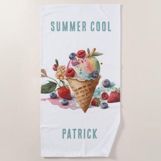 ZOMER KOELE, KLEURRIJKE IJSKEGEL STRANDLAKEN (Voorkant)