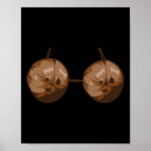 Zomer Kokosnoot BH Halloween Kostuum Leuke Outfit Poster