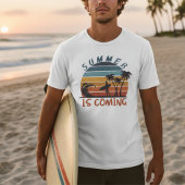 Zomer komt 70s  Stripe palmboom T-shirt