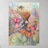 Zomer Koningin Feeën Kunst Poster door Molly Harri