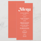 Zomer koraal Mexicaanse bruiloft Menu (Voorkant / Achterkant)
