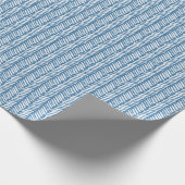Zomer Korenbloem Blauw Wit Zigzag Stripes Art Cadeaupapier (Hoek)