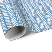 Zomer Korenbloem Blauw Wit Zigzag Stripes Art Cadeaupapier (Rol Hoek)