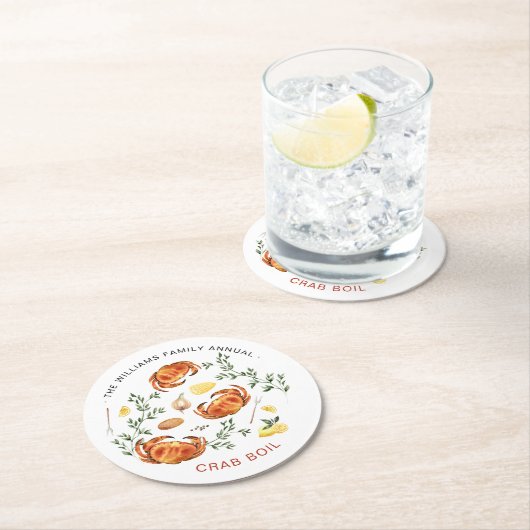 Zomer Krab Kookfeest | Low Country Kookfeest Barbe Ronde Kartonnen Onderzetter (Insitu)
