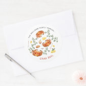 Zomer Krab Kookfeest | Low Country Kookfeest Barbe Ronde Sticker (Envelop)