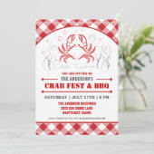 Zomer krabbenkoken & BBQ-feest uitnodiging (Staand voorkant)