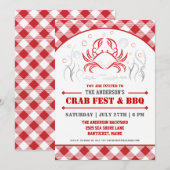 Zomer krabbenkoken & BBQ-feest uitnodiging (Voorkant / Achterkant)