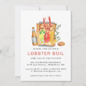 Zomer Kreeft Koken | Kreeft BBQ Barbecuefeest Kaart (Voorkant)