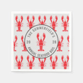 Zomer Kreeft Koken Rivierkreeft Zeebanket Feest Pa Servet (Voorkant)