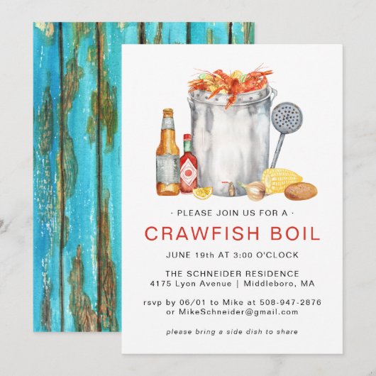 Zomer Kreeft Kookfeest | Laagland Kookfeest Barbec Kaart (Voorkant / Achterkant)