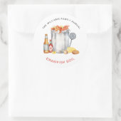 Zomer Kreeft Kookfeest | Low Country Boil Picknick Ronde Sticker (Tas)