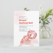 Zomer Kreeft Zeebanket Kookfeest Kaart (Staand voorkant)