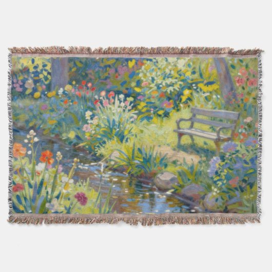 Zomer Kreek Bloemen Deken (Voorkant)