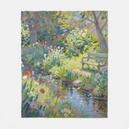 Zomer Kreek Bloemen Fleece Deken