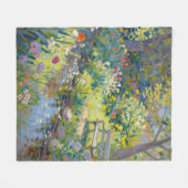 Zomer Kreek Bloemen Fleece Deken (Voorkant (Horizontaal))