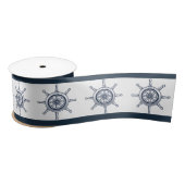Zomer Kust Blauw Strand Boot Schip Helm Nautical Satijnen Lint (Spoel)