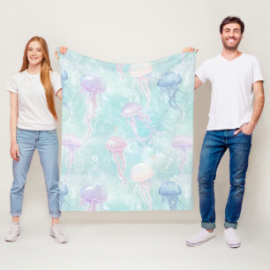 Zomer Kwallen Kustpatroon Fleece Deken
