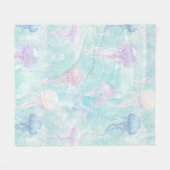 Zomer Kwallen Kustpatroon Fleece Deken (Voorkant (Horizontaal))