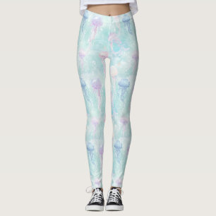 Zomer Kwallen Kustpatroon Leggings