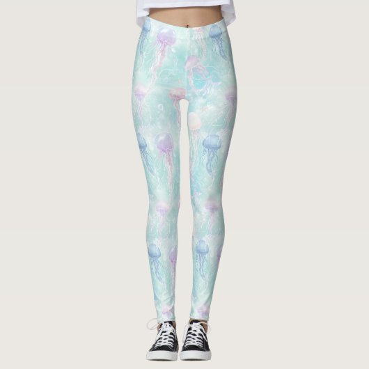 Zomer Kwallen Kustpatroon Leggings (Voorkant)