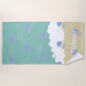Zomer Kwallen Zand Naam Strand Handdoek (Voorkant)