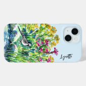 Zomer, kwikstaart, wilde bloemen Case-Mate iPhone case (Achterkant (horizontaal))