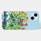 Zomer, kwikstaart, wilde bloemen Case-Mate iPhone case (Achterkant (horizontaal))