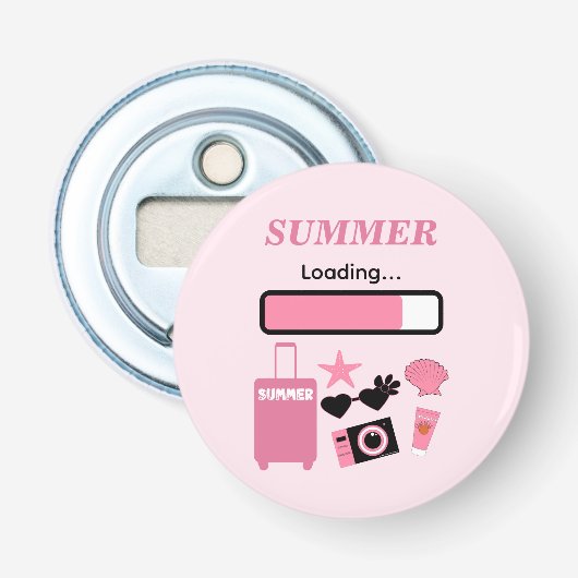 Zomer Lade Roze Button Flesopener (Voorkant)
