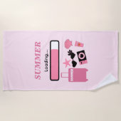 Zomer Lade Roze Strandhanddoek Strandlaken (Voorkant)