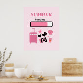 Zomer Lade Roze Zomer Muur Kunst Poster (Keuken)